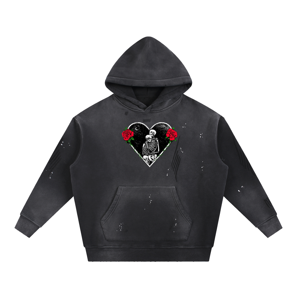 iHeart you Washed Frayed Fleece Hoodie